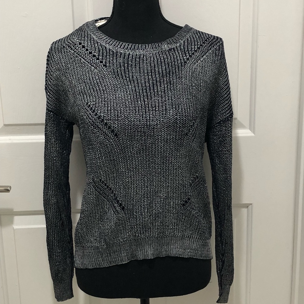 Metallic Silver Open Back Sweater!